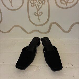 A New Day Satin Style Black Block Heels